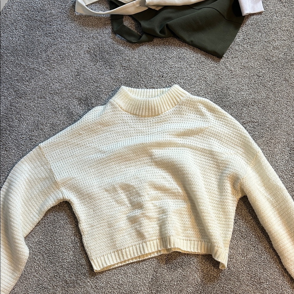 Express Cream Turtleneck Sweater